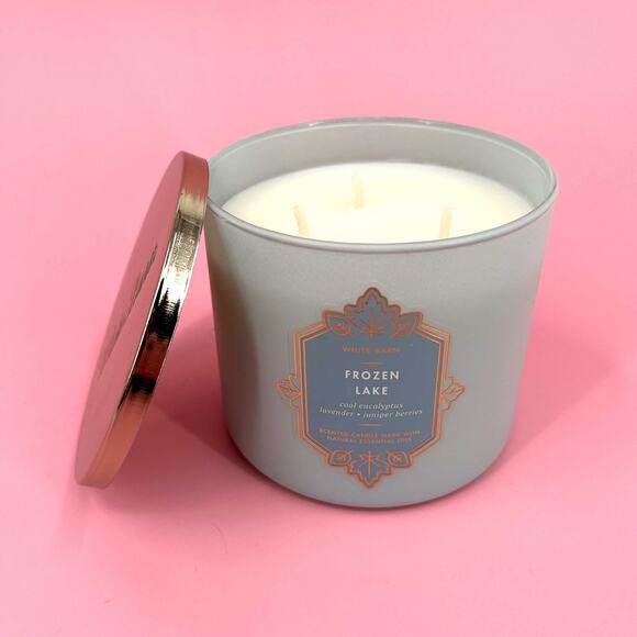 Frozen Lake 3 Wick Candle 14.5 oz White Barn Bath and Body Works - Picture 1 of 3
